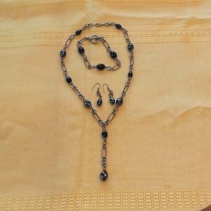 Beautiful Black Hematite Necklace Set